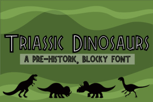 Triassic Dinosaurs: A Blocky Inline Font for Prehistoric Visual Impact